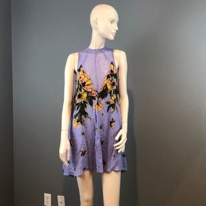 NWOT Free People Lavender Lace Print Dress Sz XS